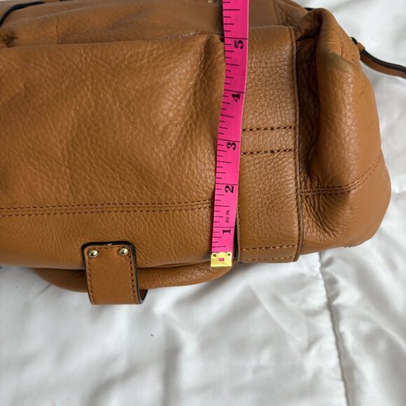 MICHAEL Michael Kors Multi Pocket Brown Leather Shoulder Bag Tote Hobo Camel - Picture 5 of 14